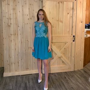 Turquoise prom dress